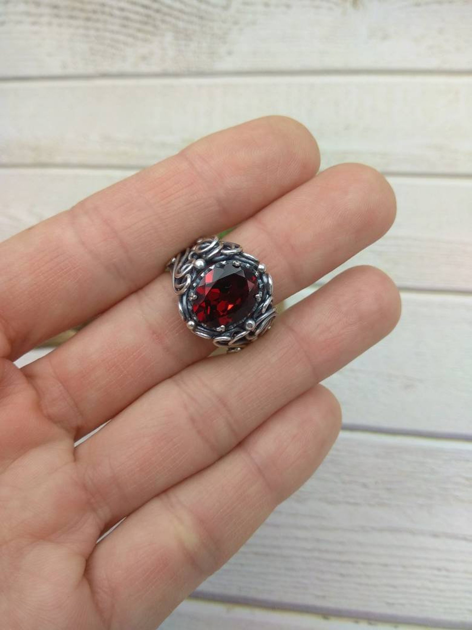 Wedding Ring Silver Engagement Ring for Women Etsy