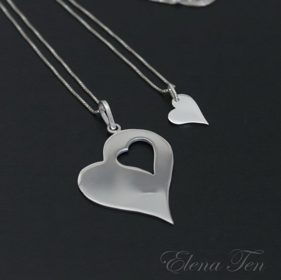 Mutter Tochter Herz Halskette Set Mama Tochter Halskette Mom Etsy