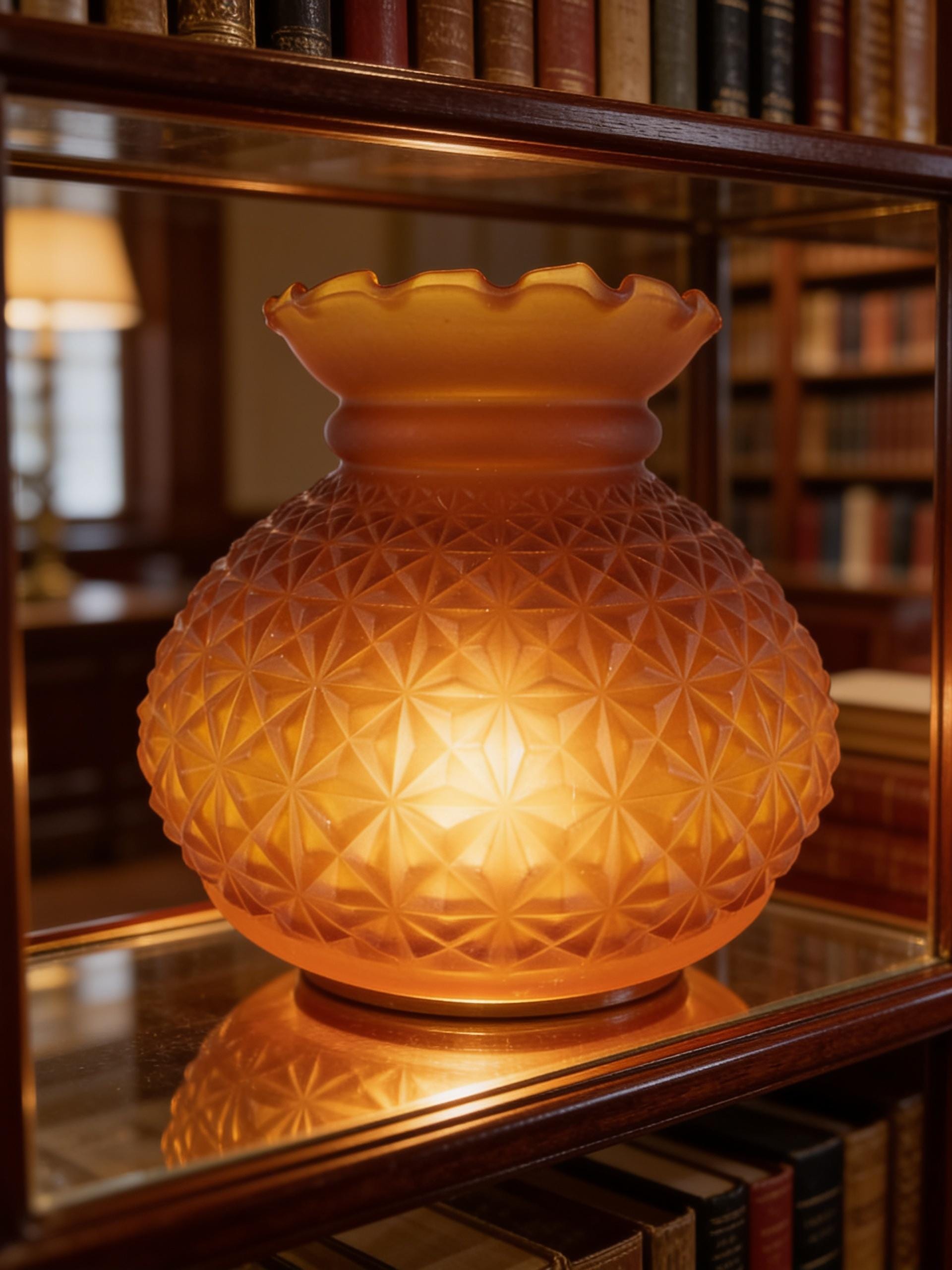 Amber Fenton Lamp - Etsy