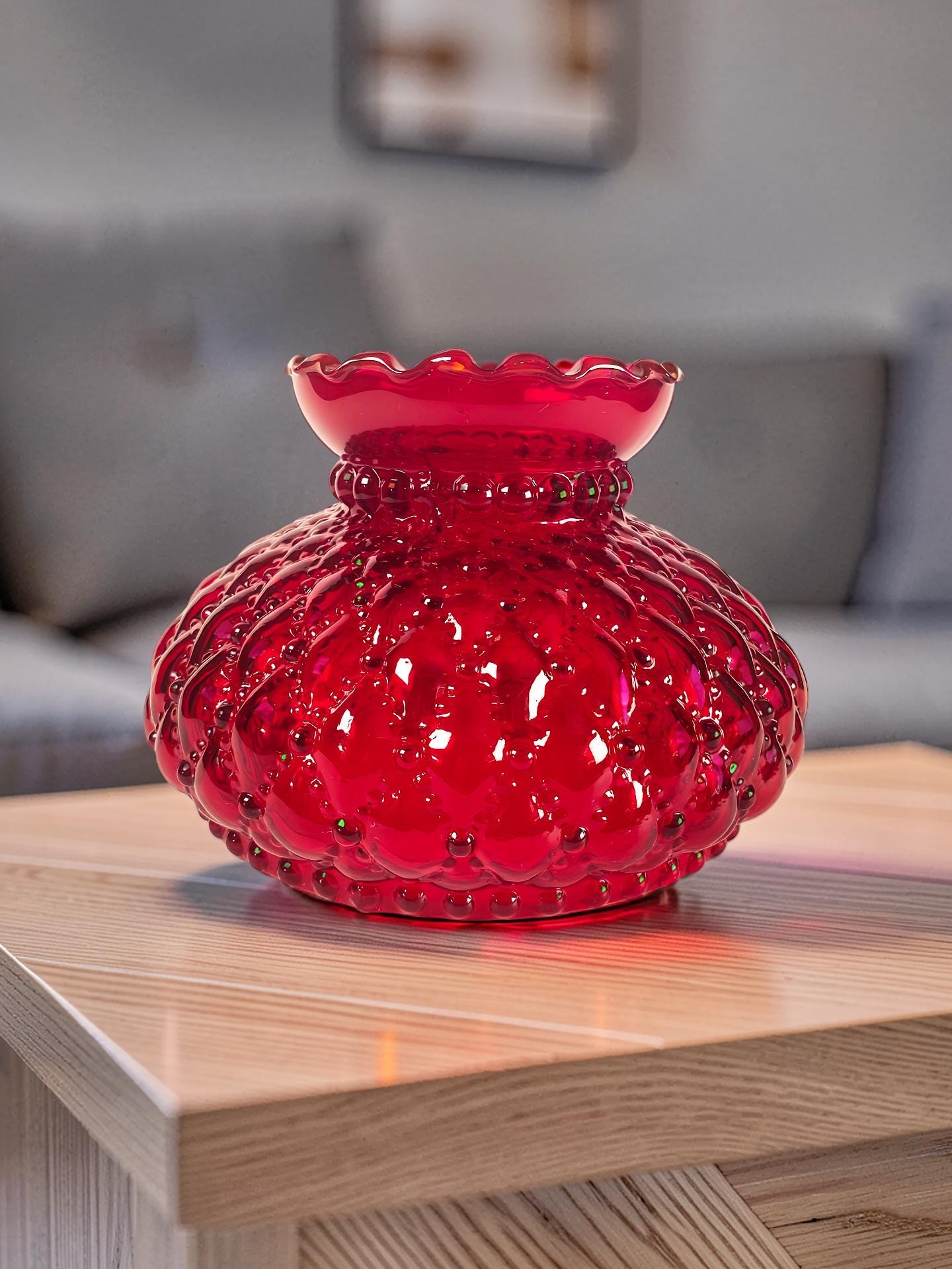 Ruby Glass Lamp Shade - Etsy