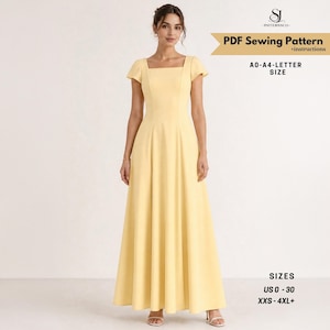 cap sleeve maxi dress pattern Long Modest Print Short Cap Sleeve Summer Maxi Dress Gown - NT074_B006