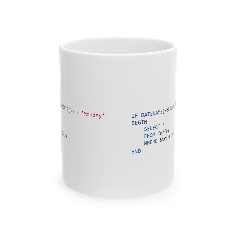 SQL Code Snippets Mug | Programmer Coffee Cup (11oz, 15oz) image 2