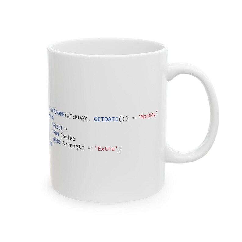 SQL Code Snippets Mug | Programmer Coffee Cup (11oz, 15oz) image 7