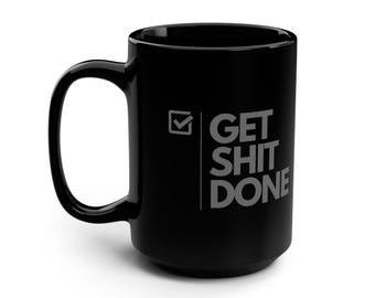 Taza divertida de oficina / Haz lo que quieras / Cerámica negra / 15 oz