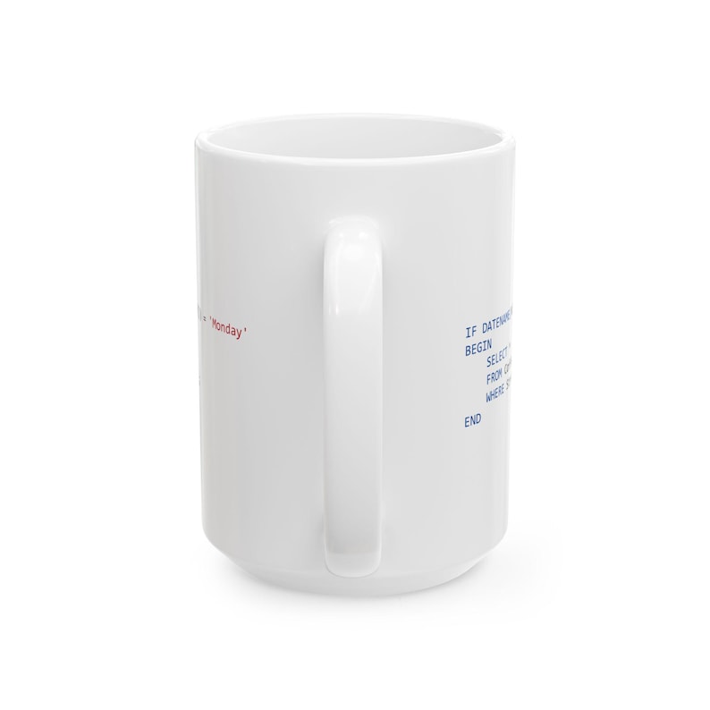 SQL Code Snippets Mug | Programmer Coffee Cup (11oz, 15oz) image 5