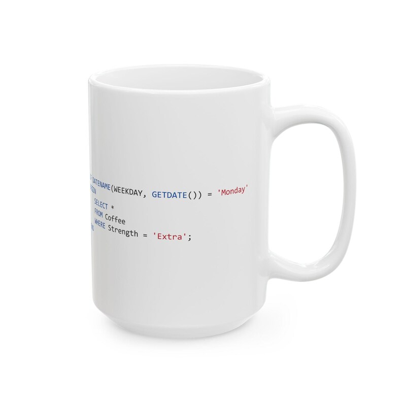 SQL Code Snippets Mug | Programmer Coffee Cup (11oz, 15oz) image 8