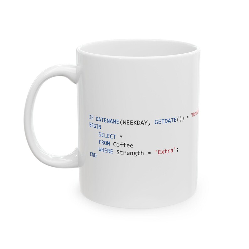 SQL Code Snippets Mug | Programmer Coffee Cup (11oz, 15oz) image 6