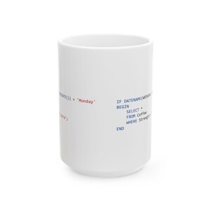 SQL Code Snippets Mug | Programmer Coffee Cup (11oz, 15oz) image 3