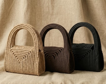 Mini Straw Clutch Bag in Khaki, Soft Woven Summer Handbag