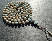 Impression Jasper Hand Knotted Mala (108 and Guru), Necklace, Bracelet with 8-mm Beads and a Beaded Tassel 0796