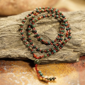 Bloodstone Mala Necklace • Emotional Intelligence • Help with Anger • Diffuse Anger • Temper • Coping Mechanism • 4mm • 6mm • 8mm •  2267