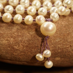 Pearl Mala Necklace Freshwater Pearl Necklace 4-11mm Natural Pearl Necklace Mermaid Necklace Elegant Necklace Pearl Mala 3595 image 2