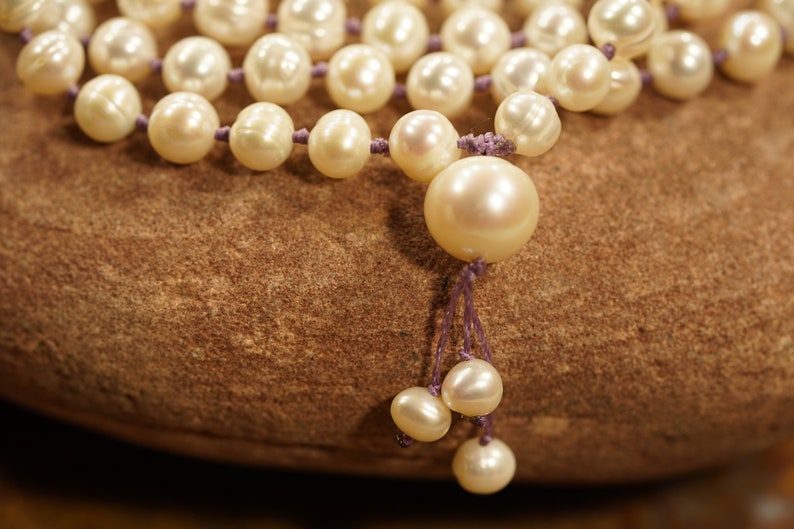 Pearl Mala Necklace Freshwater Pearl Necklace 4-11mm Natural Pearl Necklace Mermaid Necklace Elegant Necklace Pearl Mala 3595 image 2