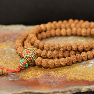 10-mukhi Indonesian Rudraksha Mala, 7-9mm, Indonesian Rudraksha Beads, Ten Face Rudraksha Mala 4629