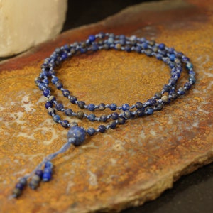 Matte Lapis Lazuli Mala • Matte Lapis Mala Necklace • 4mm • 6mm • 8mm • Spiritual Jewelry • Men's Jewelry • Matte Lapis Mala Beads • 4104