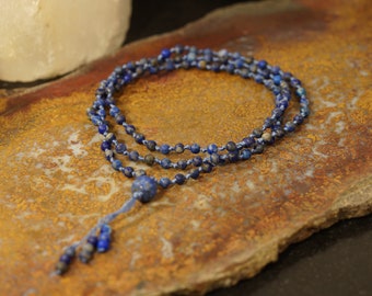 Matte Lapis Lazuli Mala • Matte Lapis Mala Necklace • 4mm • 6mm • 8mm • Spiritual Jewelry • Men's Jewelry • Matte Lapis Mala Beads • 4104