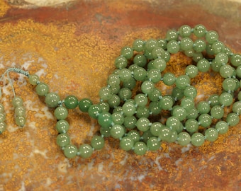 Natural Green Aventurine Mala • Green Aventurine Necklace • 8mm • 108+1 • Knotted Green Aventurine Mala Beads • 2735