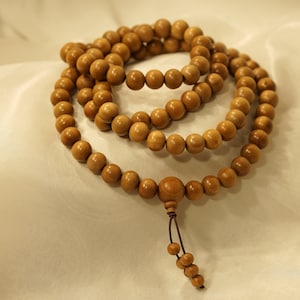 Mysore Sandalwood Mala • Aromatic Sandalwood Prayer Beads • Sandalwood Mala Beads • Not Knotted Mala • 6mm • 7mm •  8mm • 10mm 12mm • 3102
