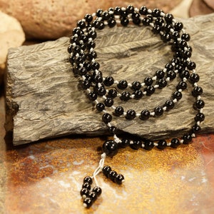 Black Tourmaline Mala • Black Tourmaline Necklace • 6mm • 108+1 • Black Tourmaline Bracelet • Black Tourmaline Prayer Beads • 1154