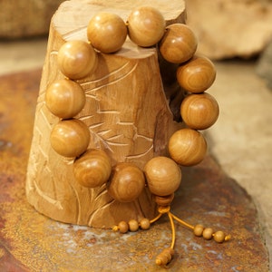 Sandalwood Bracelet • Mysore Sandalwood Stretch Bracelet • South Indian Sandalwood Adjustable Bracelet • 16mm • 18mm • 20mm • Elastic • 4202