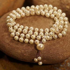 Pearl Mala Necklace Freshwater Pearl Necklace 4-11mm Natural Pearl Necklace Mermaid Necklace Elegant Necklace Pearl Mala 3595 image 1