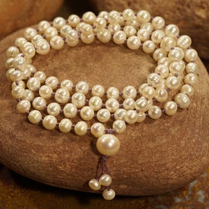 Pearl Mala Necklace Freshwater Pearl Necklace 4-11mm Natural Pearl Necklace Mermaid Necklace Elegant Necklace Pearl Mala 3595 image 6