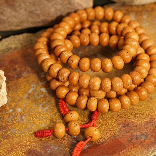 Nepal Bodhi Seed Mala • 11,5 x 8,5mm • Phoenix Eye Mala • Buddhistische Gebetskette • Tibetische Mala • Buddhistische Mala • Nepal Bodhi Mala • 3378