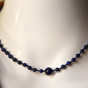 Lapis Lazuli Choker • AAA • Knotted Choker Necklace • 4mm • Blue Choker • Beads for Communication • Beads Confidence • Lapis Choker • 3740