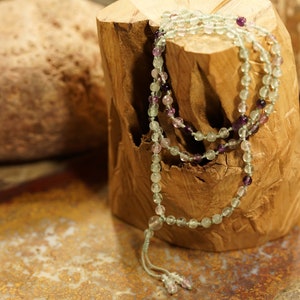 Rainbow Fluorite Mala Necklace • Mala for Mental Clarity and Concentration • Fluorite Mala Beads • 4mm • Cleansing of Negativity • 2279