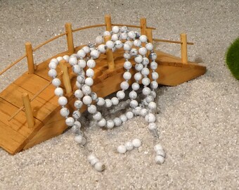 Howlite Mala • White Mala Beads • Dainty Mala • Howlite Mala Bracelet • Howlite Wrap Bracelet • Howlite Knotted Mala  • 4mm •2801