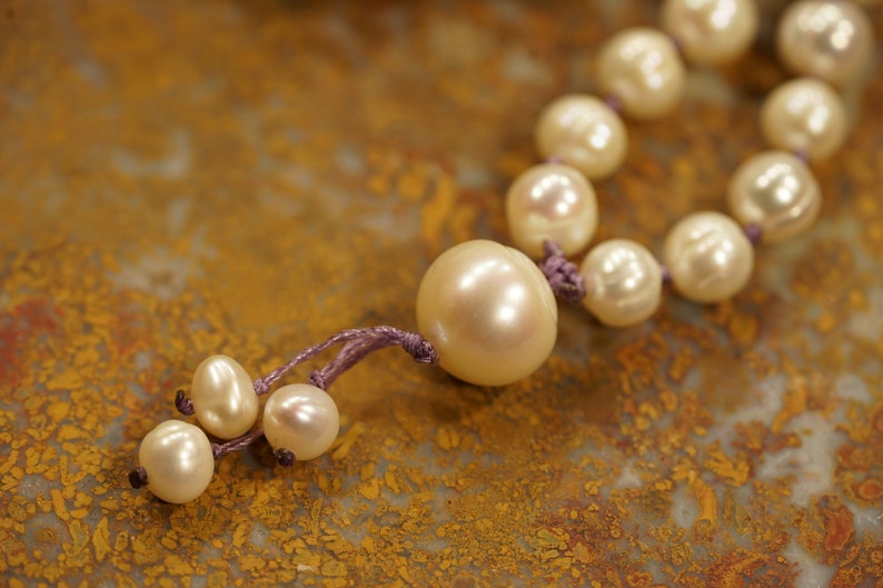 Pearl Mala Necklace Freshwater Pearl Necklace 4-11mm Natural Pearl Necklace Mermaid Necklace Elegant Necklace Pearl Mala 3595 image 5