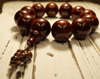Red Sandalwood Bracelet • Red Sandalwood Stretch Bracelet • Buddhist Bracelet • Tibetan Bracelet • 20mm • Wrist Mala • Men Bracelet • 3040