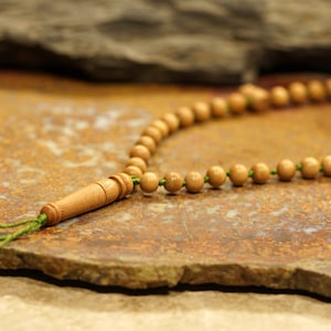 33 Bead Tasbih • Mysore Sandalwood Tasbih • Authentic Sandalwood Prayer Beads • Sandalwood Tasbih Beads • Sandalwood Rosary • 6mm • 3569