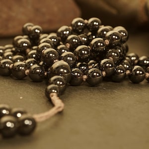 Hematite Mala • 8mm • Hematite Wrap Bracelet • Hematite Necklace • Gift for Him • Jewelry for Men • Metal Jewelry • Metallic Necklace • 2700