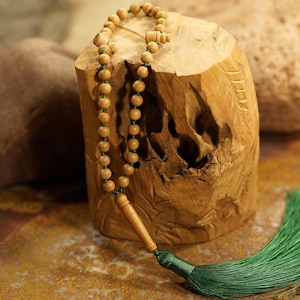 33 Bead Tasbih • Mysore Sandalwood Tasbih • Authentic Sandalwood Prayer Beads • Sandalwood Tasbih Beads • Sandalwood Rosary • 6mm • 3646