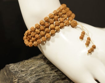 Rudraksha Mala Necklace • Hand Knotted Mala • 6mm Beads • Rudraksha Mala Beads • Yoga Gift • Spiritual Jewelry • Meditative Lifestyle X0067