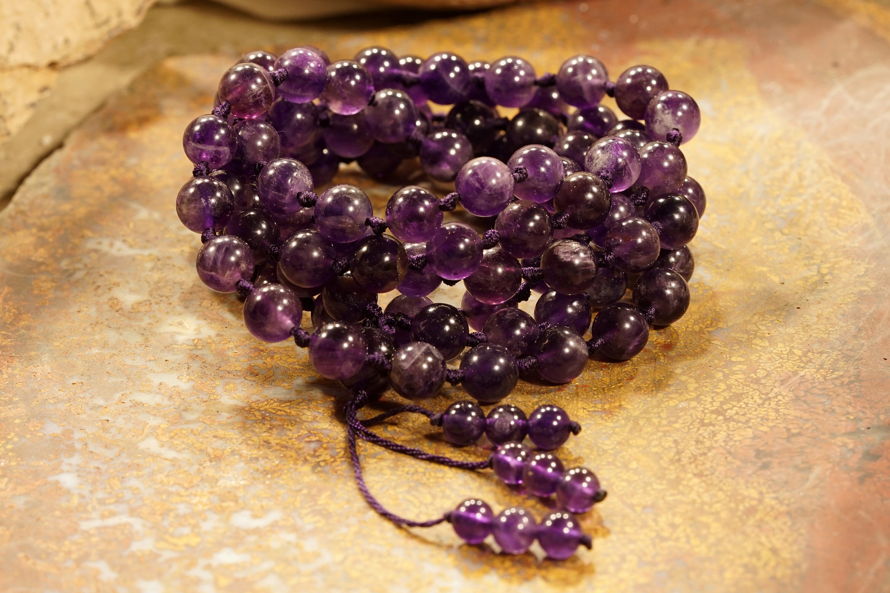Amethyst Mala Sobriety Bracelet or Necklace Break Etsy
