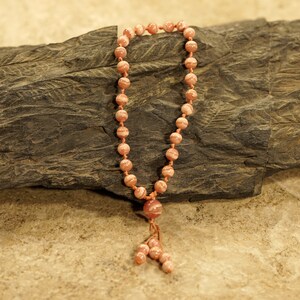 Rhodochrosite Pocket Mala • Rhodochrosite Hand Mala • 27+1 Bead Mala • 5mm • Argentinian Rhodochrosite  Worry Beads • Gift for Her • 3754