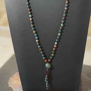 Bloodstone Mala Necklace • Emotional Intelligence • Help with Anger • Diffuse Anger • Temper • Coping Mechanism • 4mm • 6mm • 8mm •  4876A