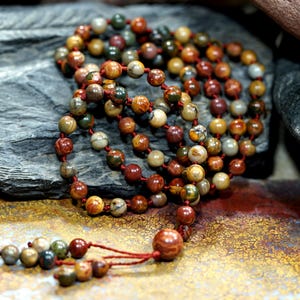 Picasso Jasper Mala • Picasso Jasper Prayer Beads • 6mm • Picasso Jasper Mala • Picasso Jasper Mala Beads • 6mm • 3560