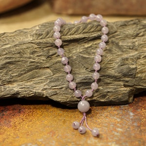 Mala de lepidolita Mala de bolsillo • Cuentas de preocupación de lepidolita • Mala de 27+1 cuentas • 8 mm • Cuentas de preocupación • Mala de mano • Hombres de joyería • Mala de cuarto • 3566
