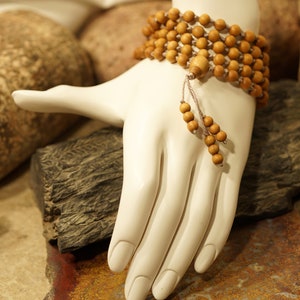 Mysore Sandalwood Mala • Sandalwood Necklace • 108+1 • Sandalwood Mala Beads • Sandalwood Bracelet • 6mm • 7mm • 8mm • 10mm • 12mm • 3977