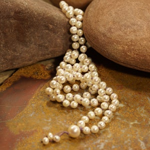 Pearl Mala Necklace Freshwater Pearl Necklace 4-11mm Natural Pearl Necklace Mermaid Necklace Elegant Necklace Pearl Mala 3595 image 3