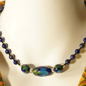 Lapis Lazuli Choker • AAA • Knotted Choker Necklace • 6mm • Blue Choker • Beads for Communication • Beads Confidence • Lapis Choker • 3309