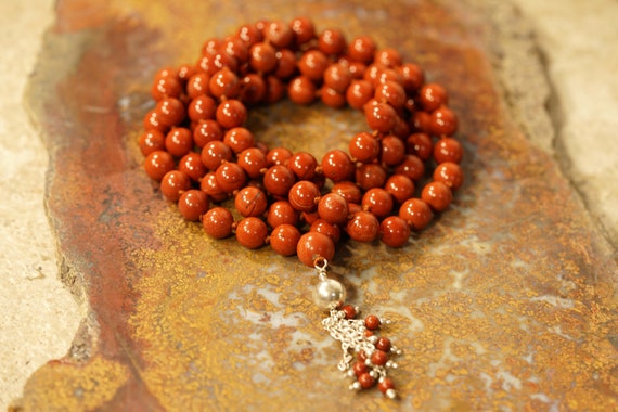 Red Jasper Necklace Red Jasper Mala Red Jasper Wrap Bracelet Red Jasper Bracelet Mala Beads Prayer Beads 0680 Etsy UK