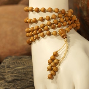Mysore Sandalwood Mala • Sandalwood Necklace • Sandalwood Prayer Beads • Sandalwood Mala Beads • Sandalwood Wrap Bracelet • 6mm • 4409