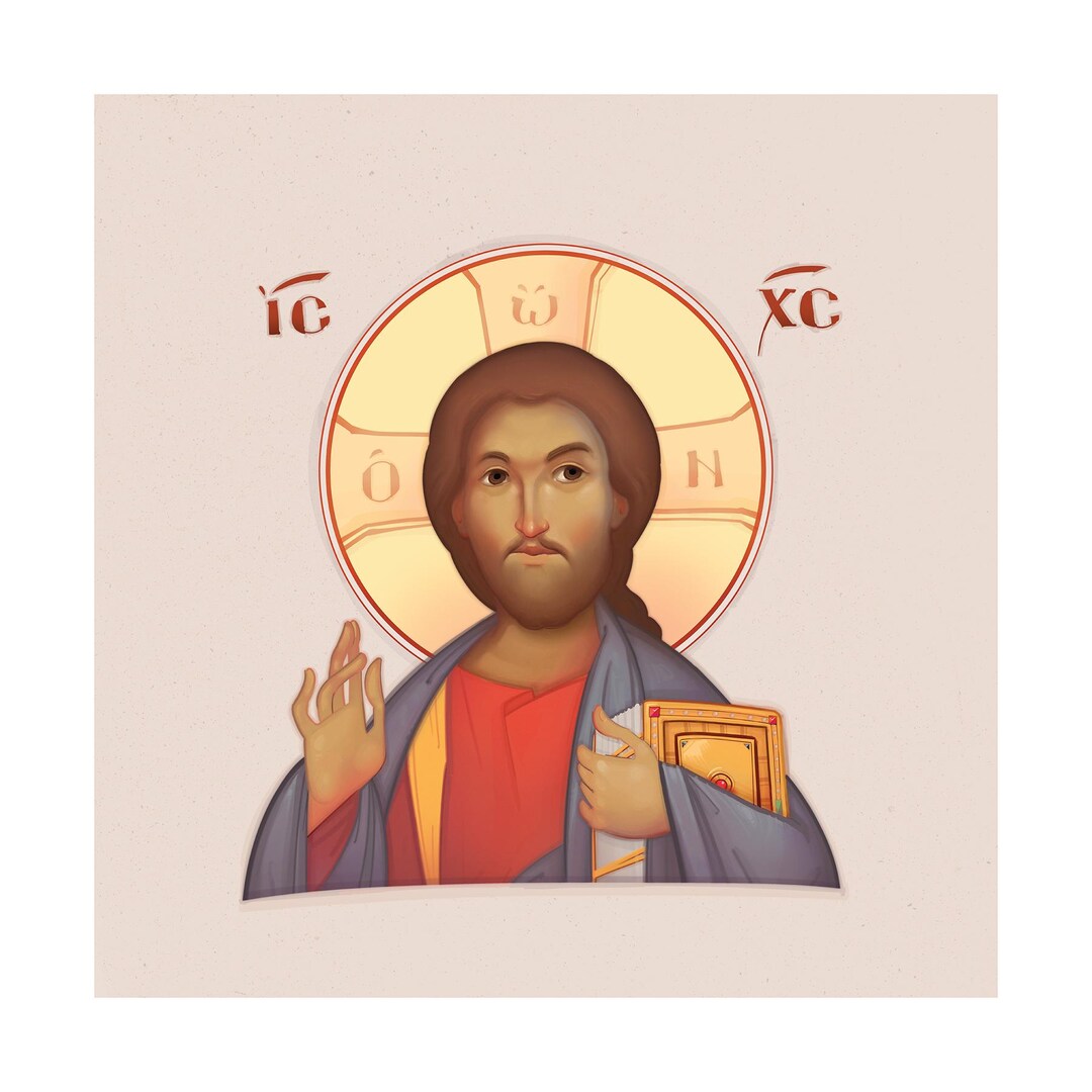 Jesus Christ - Byzantine Orthodox Paper Print Icon - Etsy
