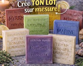Lot de savons artisanaux 100g – parfums aux choix – Savon naturel parfumé, idée cadeau, fait main en France