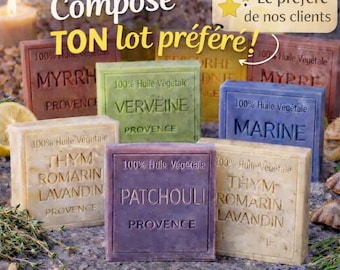 Lot de savons artisanaux 100g – parfums aux choix – Savon naturel parfumé, idée cadeau, fait main en France