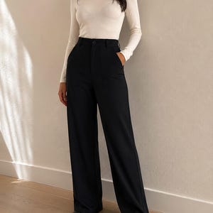Tall Women Black Pants Suit